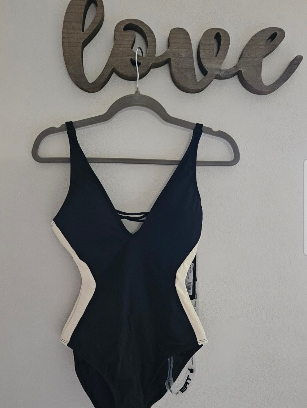 NWT TA3 Plungey Contour Sculpting One Piece Swimsuit Black Oat XS Long NWT